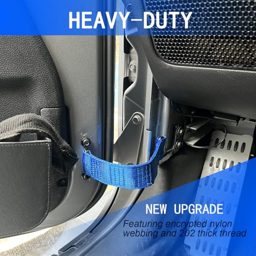 ROMASO Door Strap for Jeep Wrangler,Adjustable Door Straps for Jeep Wrangler CJ YJ TJ JK JKU JL JLU, Heavy Duty Door Limit Strap,Blue(Pack of 2) - Image 3