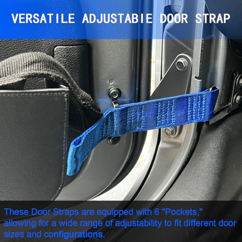 ROMASO Door Strap for Jeep Wrangler,Adjustable Door Straps for Jeep Wrangler CJ YJ TJ JK JKU JL JLU, Heavy Duty Door Limit Strap,Blue(Pack of 2) - Image 4