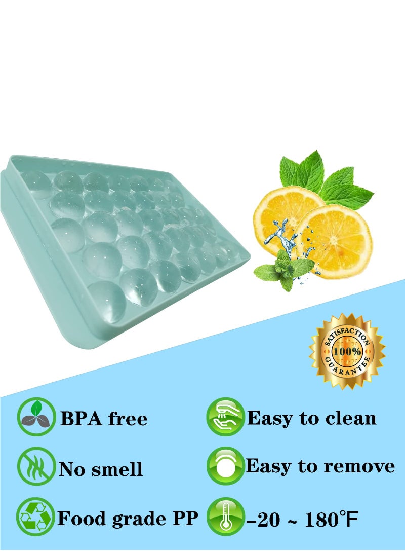 Hoasis Small Round Ice Cube Trays for Freezer, Ice Ball Maker Mold with Lid Easy Release BPA-Free Circle Ice Tray Reusable Sphere Ice Cube Mold for , Coffee, juice, soda - 1.2inch Ice Balls  - Image 3