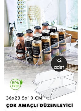Boz House Multi-Purpose Beverage Organizer, Refrigerator & Cupboard Organizer, Large Size 2 Pieces  - Image 1