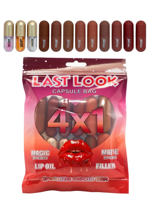 4x1 Lip Gloss Capsule Bag - 12 Pcs