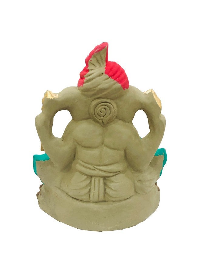 SHOPMEFAST Eco Friendly Biodegradable Ganesh Murti Mitti Ganpati Statue for Visarjan Home Decor Religious God Water Soluble Clay Idol (Natural) (Size: 12 inches) - Image 3