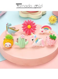 tornado gold 24pcs Cute Rings Little Girls Jewelry Ring Set No Duplicate Adjustable Pretend Play and Dress Up Rings  - Image 4
