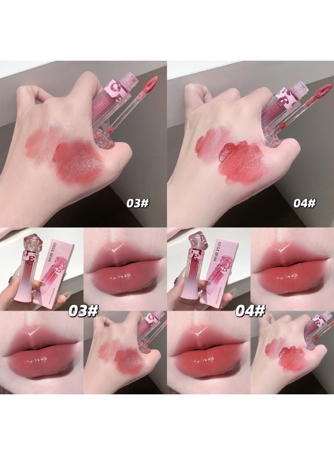 دب جيجي ملمع الشفاه "Glamour Pink Ripples" من Gege Bear بتركيبة مائية لامعة | يمنح الشفاه مظهراً فائق اللمعان وتأثيراً رطباً (Wet Look) | تركيبة مائية فائقة اللمعان ومريحة عند الاستخدام | تركيبة مرطبة تمنح الشفاه مظهراً ممتلئاً | تدرجات ألوان حيوية تتراوح بين النيود والأحمر | مجموعة أحمر شفاه بتغليف فاخر (الدرجة 03# Mauve Pink، 2.5 جم) - Image 4