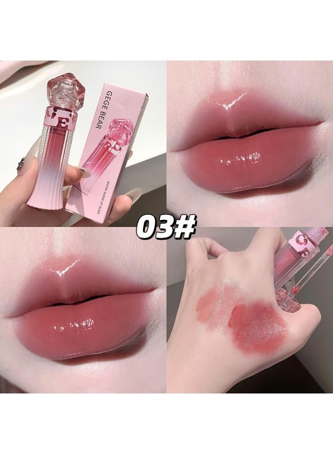 دب جيجي ملمع الشفاه "Glamour Pink Ripples" من Gege Bear بتركيبة مائية لامعة | يمنح الشفاه مظهراً فائق اللمعان وتأثيراً رطباً (Wet Look) | تركيبة مائية فائقة اللمعان ومريحة عند الاستخدام | تركيبة مرطبة تمنح الشفاه مظهراً ممتلئاً | تدرجات ألوان حيوية تتراوح بين النيود والأحمر | مجموعة أحمر شفاه بتغليف فاخر (الدرجة 03# Mauve Pink، 2.5 جم) - Image 3
