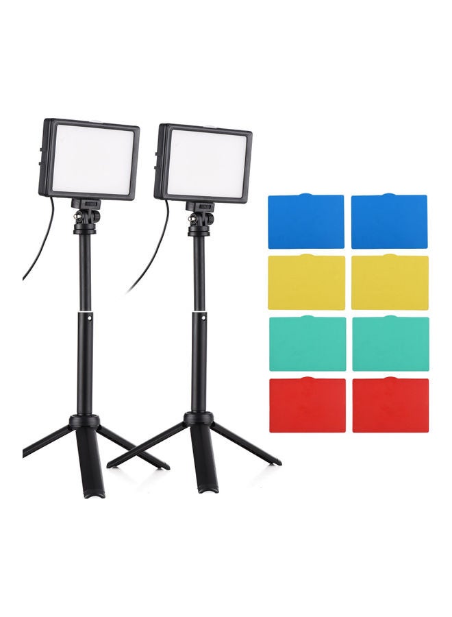 Set Of 2 15W LED  Set Desktop Photography Fill Light Black - Image 2