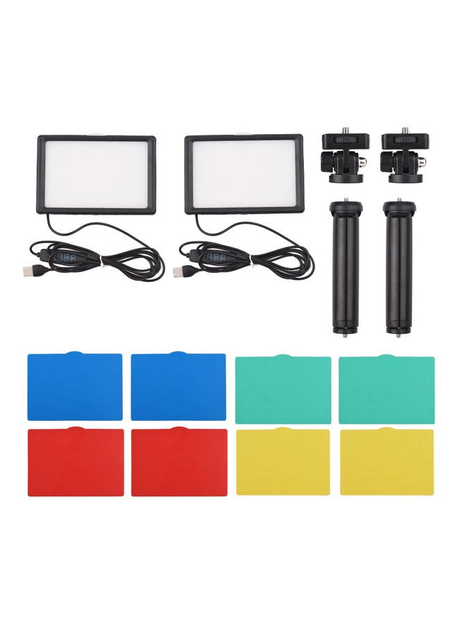 Set Of 2 15W LED  Set Desktop Photography Fill Light Black - Image 4