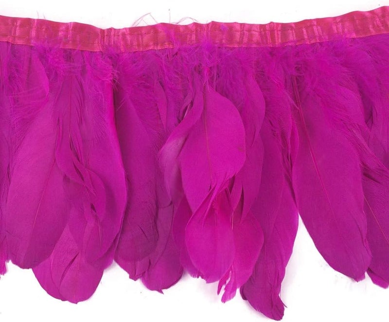 Sowder Fushia Duck Goose Feather Trim Fringe 2 Yards - Image 1