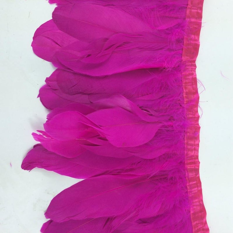 Sowder Fushia Duck Goose Feather Trim Fringe 2 Yards - Image 2