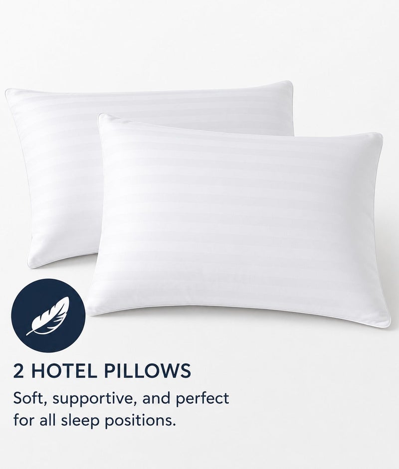 House One Package | Comfort Mattress Topper 14 cm and 2 Hotel Pillows - Image 2