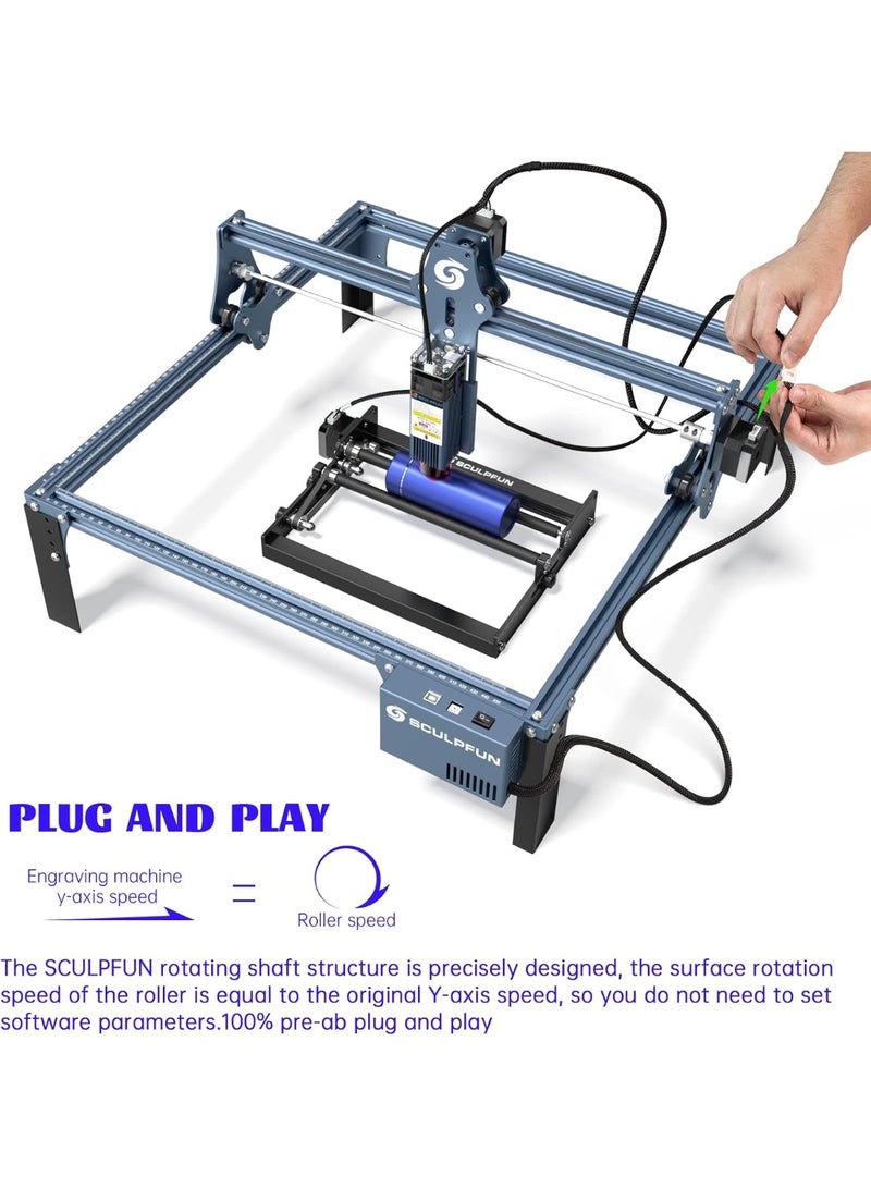 سكلبفون SCULPFUN ليزر حفار دوار، 360 درجة محور Y-وحدة للأجسام الاسطوانية، علب، تمبلر -متوافقة مع SCULPFUN S9 C1 iCube سلسلة - Image 5