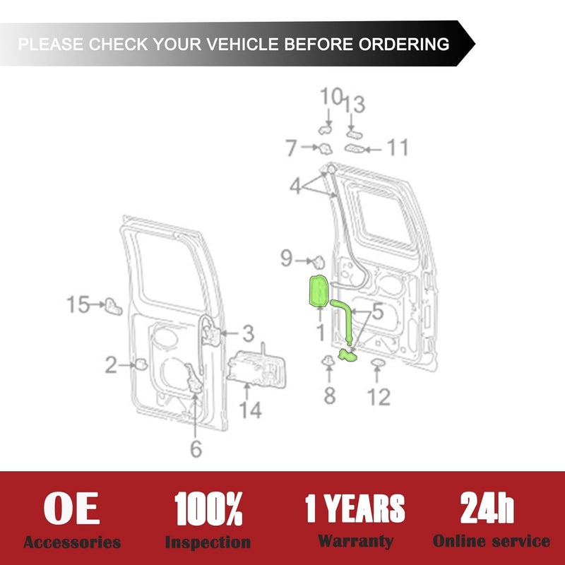 TQPONLY Rear Cargo Door Latch with Handle for Ford E-Series 1992-2019 - Image 5