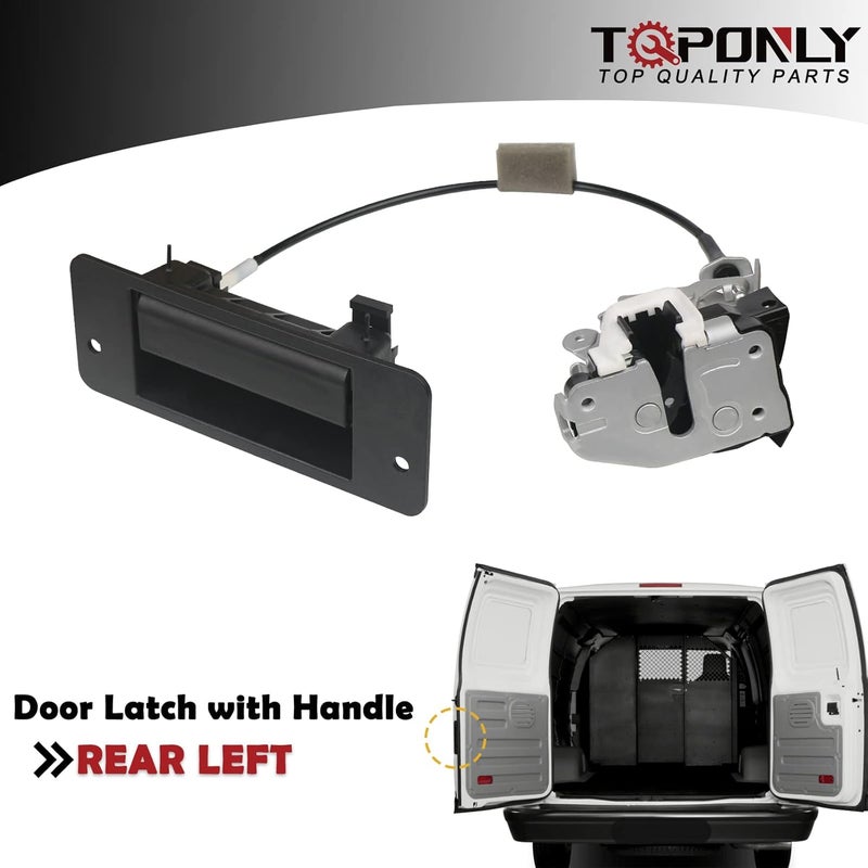 TQPONLY Rear Cargo Door Latch with Handle for Ford E-Series 1992-2019 - Image 2