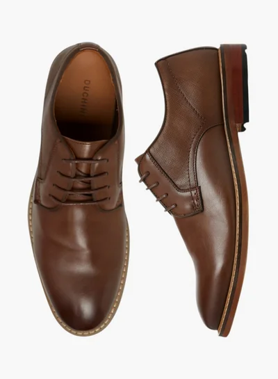 DUCHINI Men's Solid Lace-Up Derby Shoes