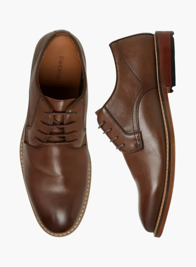 DUCHINI Men's Solid Lace-Up Derby Shoes