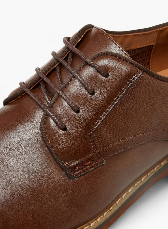 DUCHINI Men's Solid Lace-Up Derby Shoes