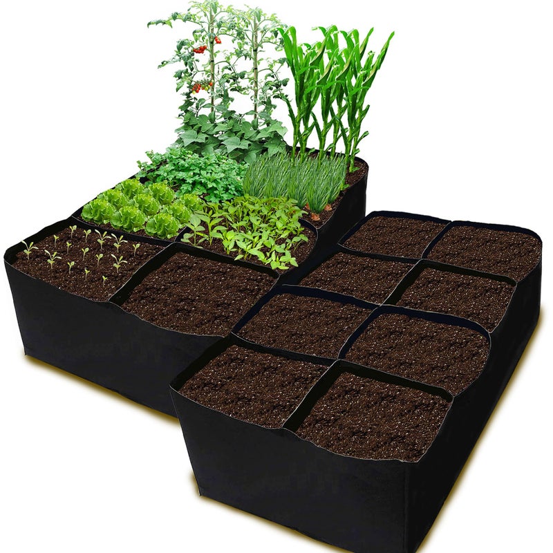 CJGQ 2 Pack Fabric Raised Garden Bed 6x3x1ft Garden Grow Bed Bags for Growing Herbs, Flowers and Vegetables 128 Gallonâ€¦ - Image 1
