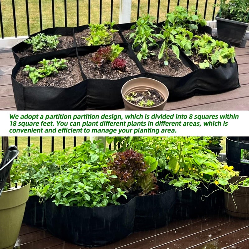 CJGQ 2 Pack Fabric Raised Garden Bed 6x3x1ft Garden Grow Bed Bags for Growing Herbs, Flowers and Vegetables 128 Gallonâ€¦ - Image 3