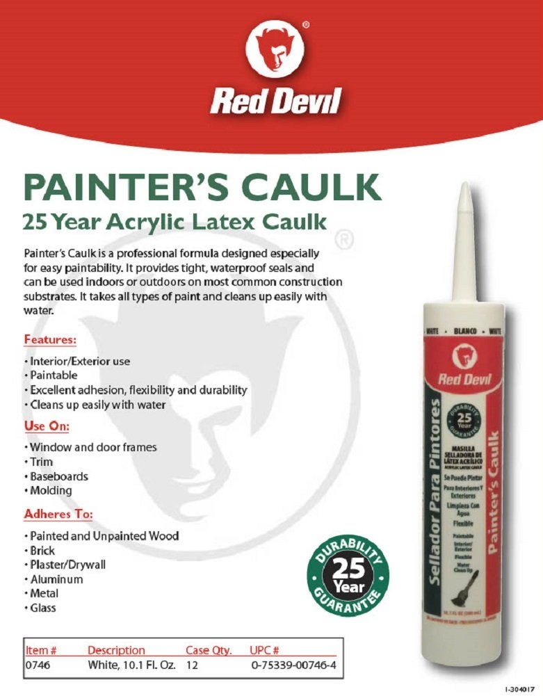 Red Devil 0746 Painters Caulk, 10.1 Fl Oz (Pack of 12) - Image 2