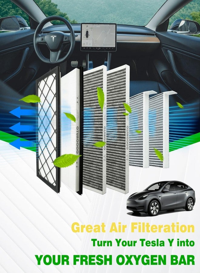 COCOAUTO فلتر هواء المقصورة من كوكو أوتو، فلتر مدخل هواء HEPA لسيارة موديل Y 2020-2024، بديل للأرقام 110768100A و165837500A و165837600A، جودة المصنع الأصلي، كربون نشط (عبوة من 6 فلاتر) - Image 2