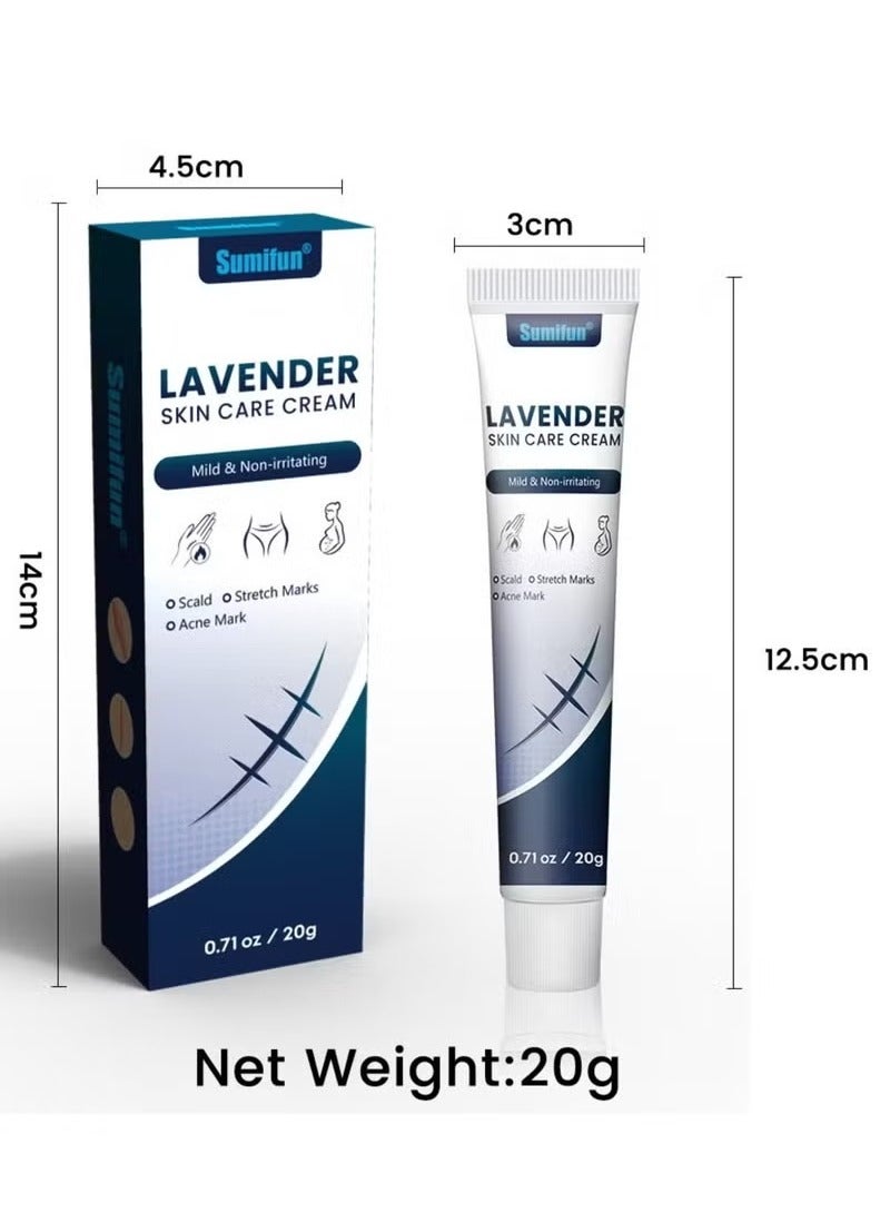 Sumifun Lavender Skin Care Cream Scar Repair Creams for Scald Burns Stretch Marks Acne Scars and Old Scars Soothing Lavender Infusion for Skin Recovery Scar and Stretch Mark Removal Cream 20g - Image 2