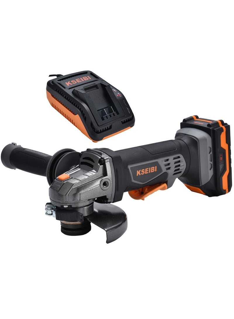 KSEIBI 20V Cordless Angle Grinder, 125MM, 1 Battery 201C, Professional Cordless Cutting Tool, Brushless Motor Grinder Tool, Metal Cutting, Sanding, Polishing, Tile Cutting, Rust Removal. - Image 1