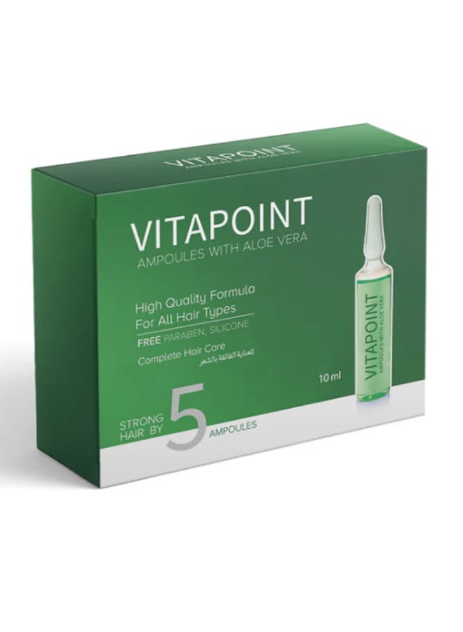 Vitapoint Hair Ampoules with Aloe Vera 5 × 10ml - Hydration Boost for Soft & Healthy Hair - Image 3