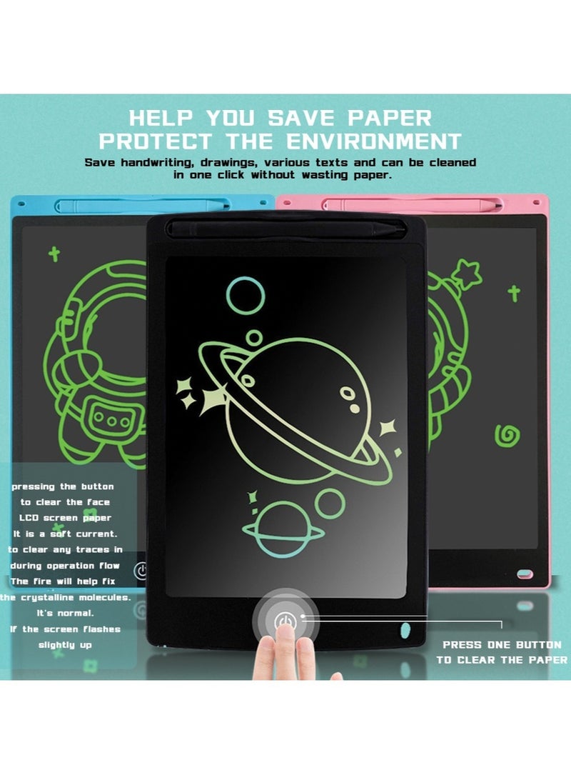 تابلت كتابة LCD محمول مقاس 12 بوصة للرسم والجرافيتي، أسود - Image 3