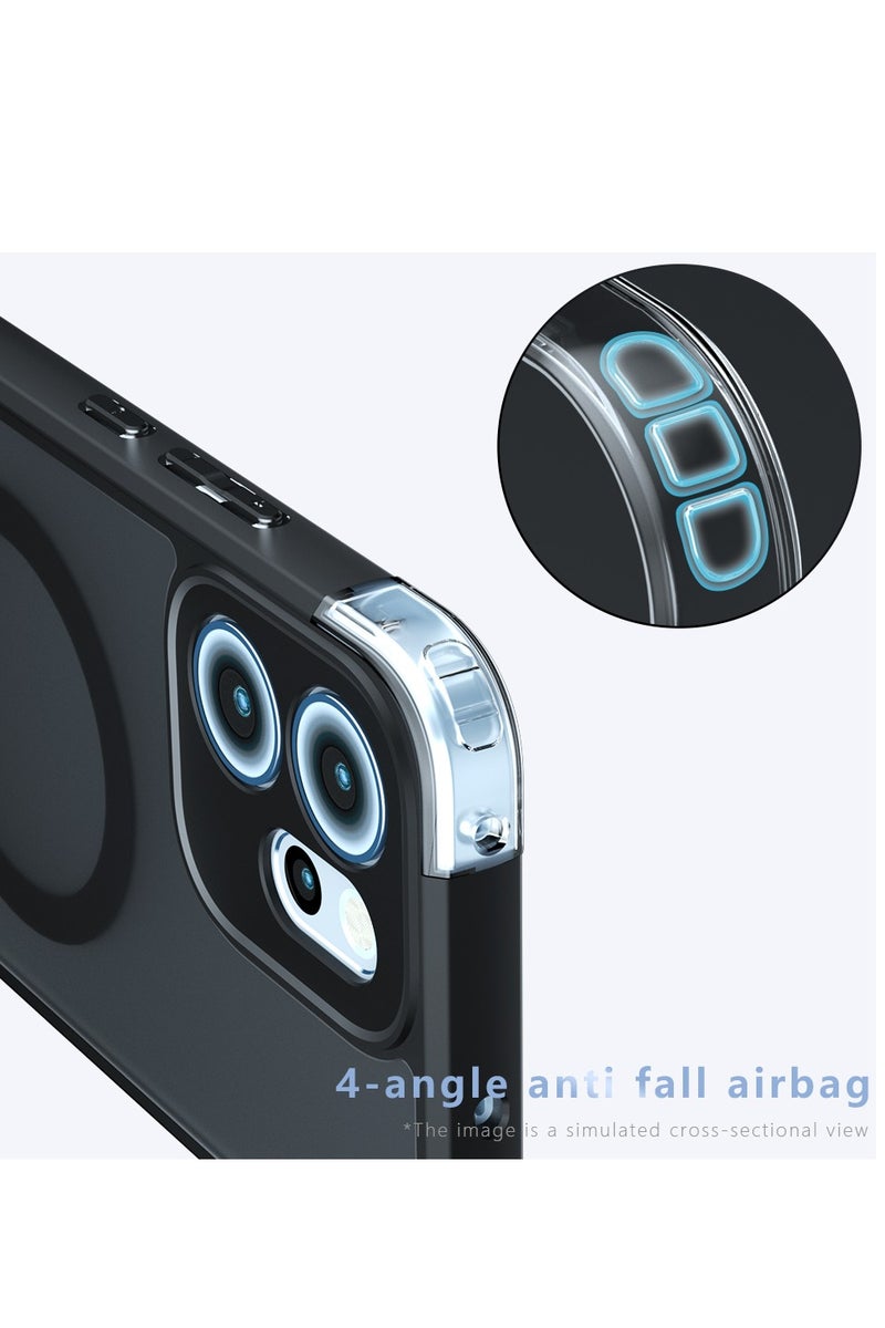 Magnetic Case for OPPO Reno14 F 5G, Frosted Translucent Back Protective Slim Phone Cover, Anti-Fingerprints, Anti-Fall Drop Protection, Shockproof Case for OPPO Reno14 F 5G (Black) - Image 3