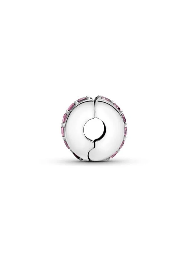 PANDORA  Pink Sparkling Row Clip Charm for Women | Best Price UAE