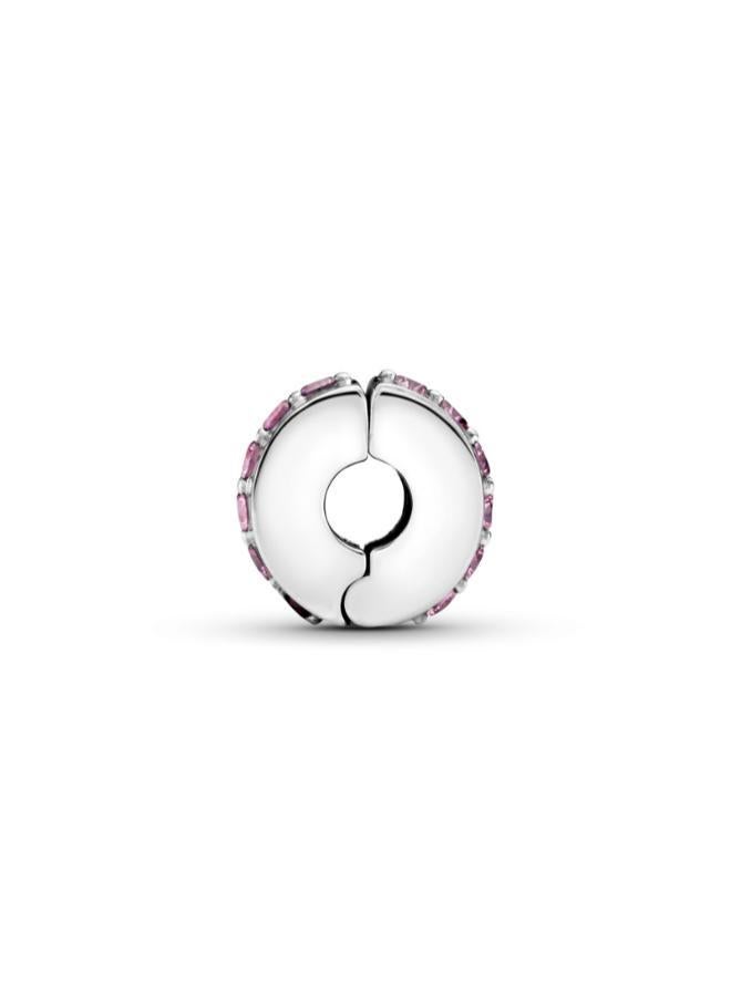 PANDORA Pink Sparkling Row Clip Charm - Image 3