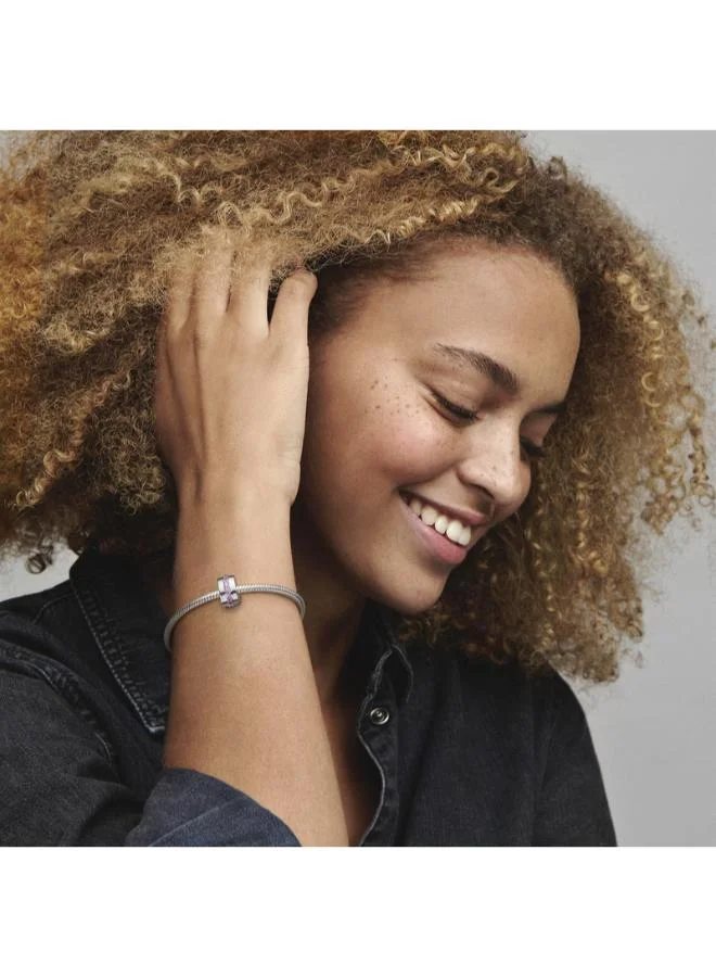 PANDORA  Pink Sparkling Row Clip Charm for Women | Best Price UAE