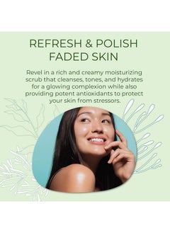 Sea-El Sea El Coconut Kiwi Exfoliating Face Scrub Hydrating Calming & Purifying Anti Aging Exfoliator Bamboo Pumice & Green Tea Detoxifying Exfoliant Facial Cleanser & Polish For Women & Men 4 Oz  - Image 2