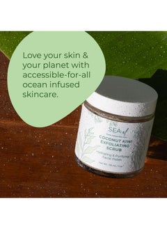 Sea-El Sea El Coconut Kiwi Exfoliating Face Scrub Hydrating Calming & Purifying Anti Aging Exfoliator Bamboo Pumice & Green Tea Detoxifying Exfoliant Facial Cleanser & Polish For Women & Men 4 Oz  - Image 5