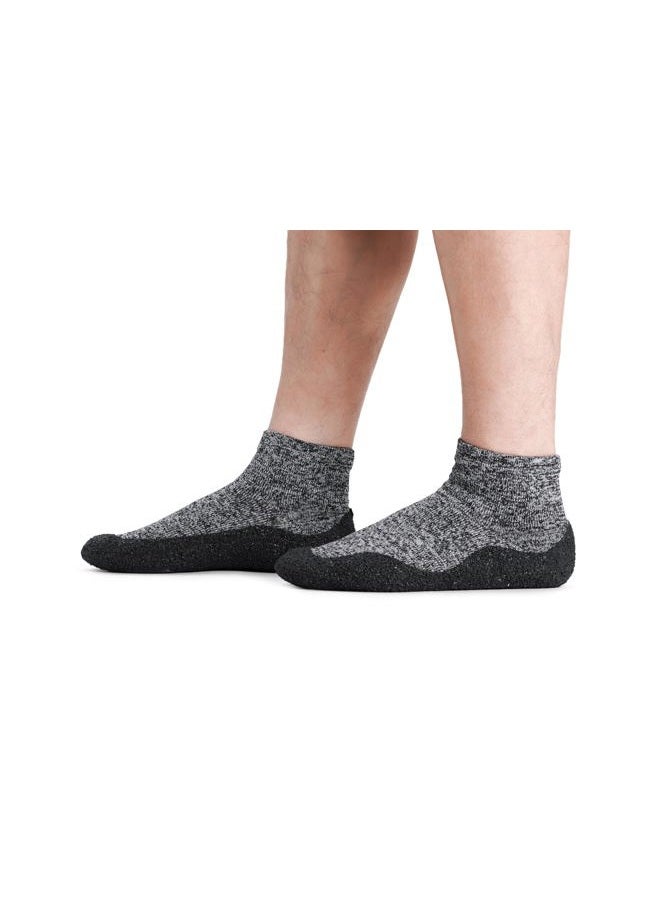 WHITIN Shoes Sock for Mens with Soles Minimalist Mesh Lightweight House Collegien Tennis Knit Yoga Size 10 Ladies with Rubber Soles Sockshoes Sneakers Grey - Image 5