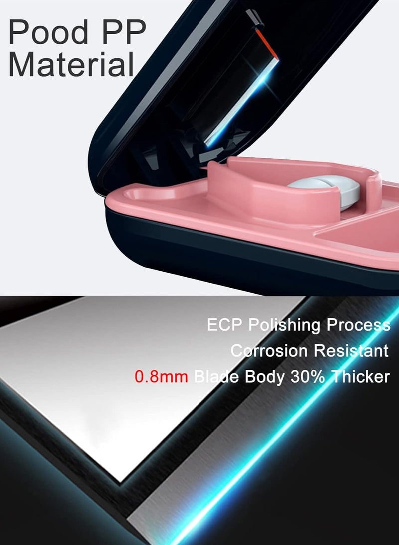 2 Pieces Small Pill Cutter, Pill Splitter for Small or Large Pills, Cutting Vitamin Tablets, Portable and Beautiful Pill Crusher for Wallet Pocket (Blue + Purple) - Image 3