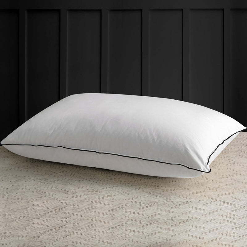 APSMILE Medium Firm Feathers DownPoly Pillow Queen Size Pack of 1 Luxury Feather Pillow for Sleeping 100 Organic Cotton Cover Hotel Collection Bed Pillows White 20x30
