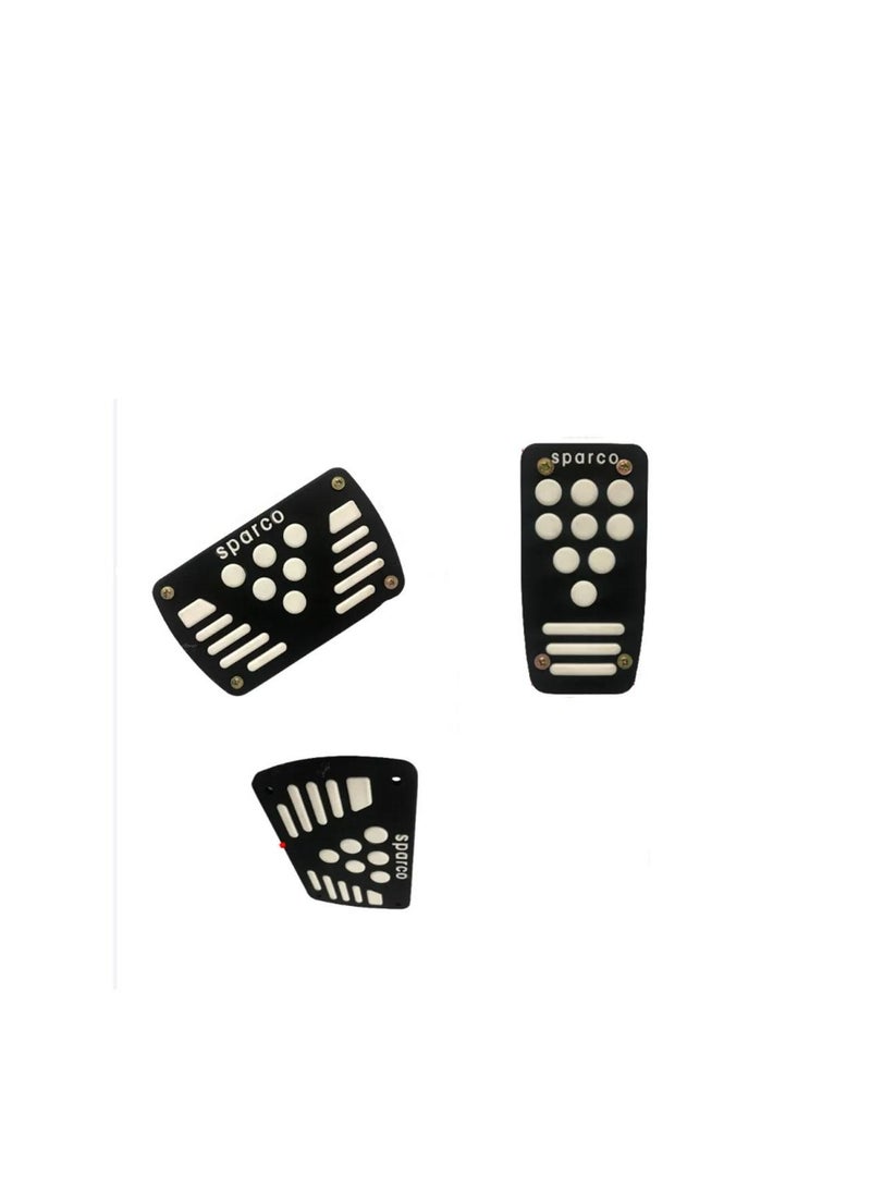 Pedal Cover Set Of 3 Pieces For Car Gas And Brake Pedal Cover - White * Black CS-061 - Image 2