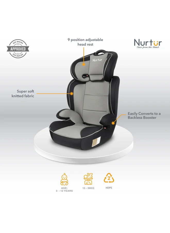 نورتر Jupiter Baby 3 In 1 Car Seat Booster And Adjustable Backrest For 9 Months To 12 Years Upto 36kg