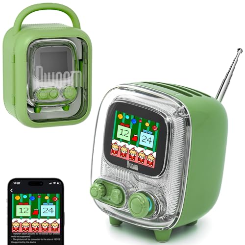 Divoom Tiivoo-2 Portable Bluetooth Speaker with FM Radio,Pixel Art Retro Mini Small Cute Wireless Speaker,Vintage Decor Suitable for Party Office Desk Home Bedroom Kitchen,Gifts for Women Men,Green - Image 1
