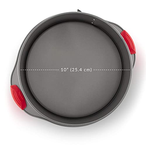 Boxiki Kitchen 10 Inch Nonstick Springform Pan, Professional Spring Form and Cheesecake Baking Mold, Leakproof Cake Pan with Silicone Handles - Image 4
