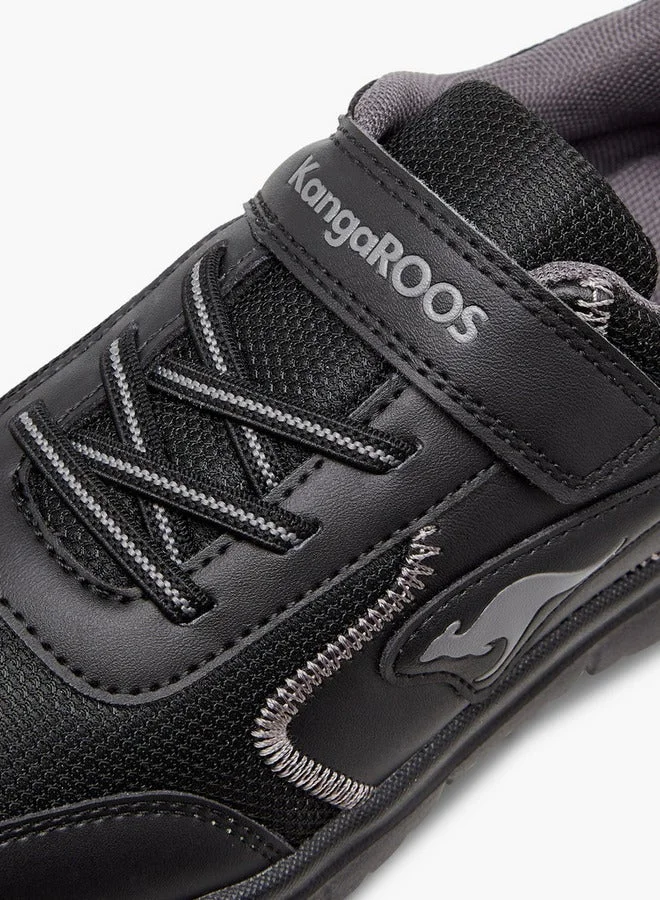 kangaROOS BLACK Boys' Panelled Sports Shoes with Hook and Loop Closure for Men | Best Price UAE