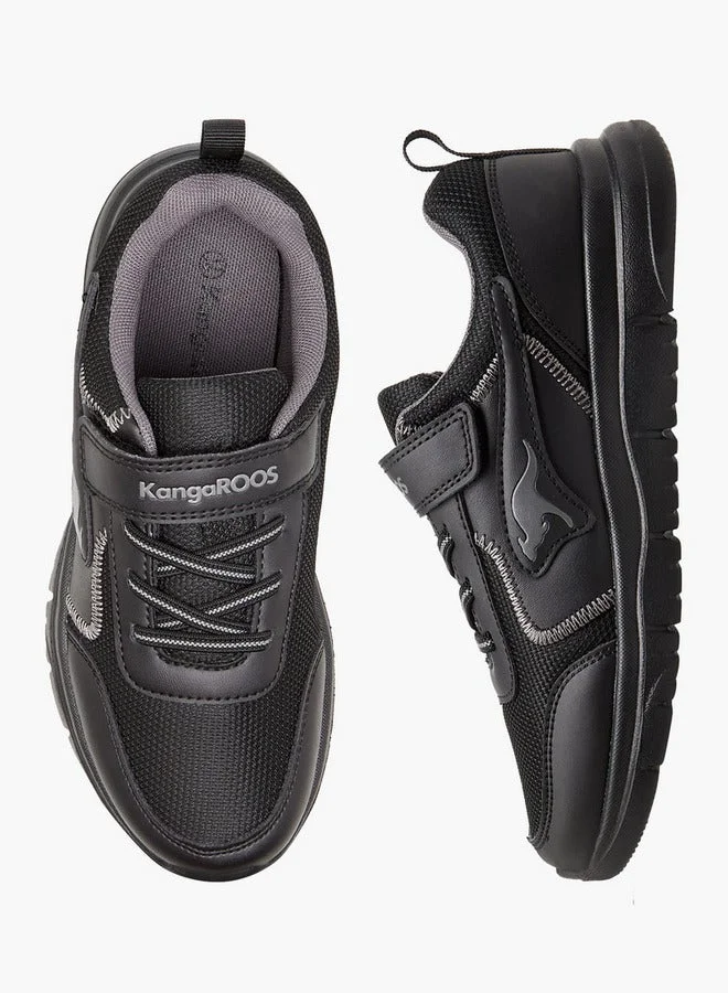 kangaROOS BLACK Boys' Panelled Sports Shoes with Hook and Loop Closure for Men | Best Price UAE