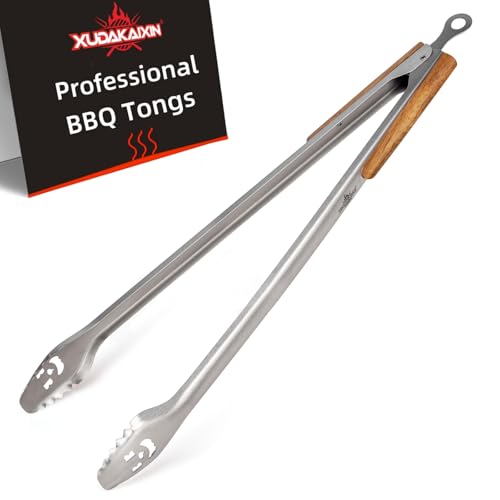 XUDAKAIXIN Fire Pit Tongs 32inch Super Long for Loading WoodBBQ with Extended Luxurious Acacia Handle for Fire Pits Fire RingsCampfires and Fireplaces Outdoor or Indoor - Image 1