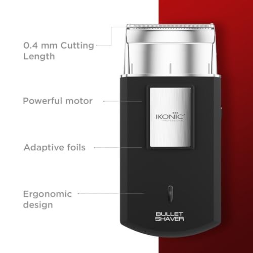 Ikonic Professional Electric Shaver, Ultra Thin, Cordless, Rechargeable Men's Travel Razor for Face Care, Beard for Salon Professionals, Barbers and Salon-Like Shave at Home - Black - Image 5