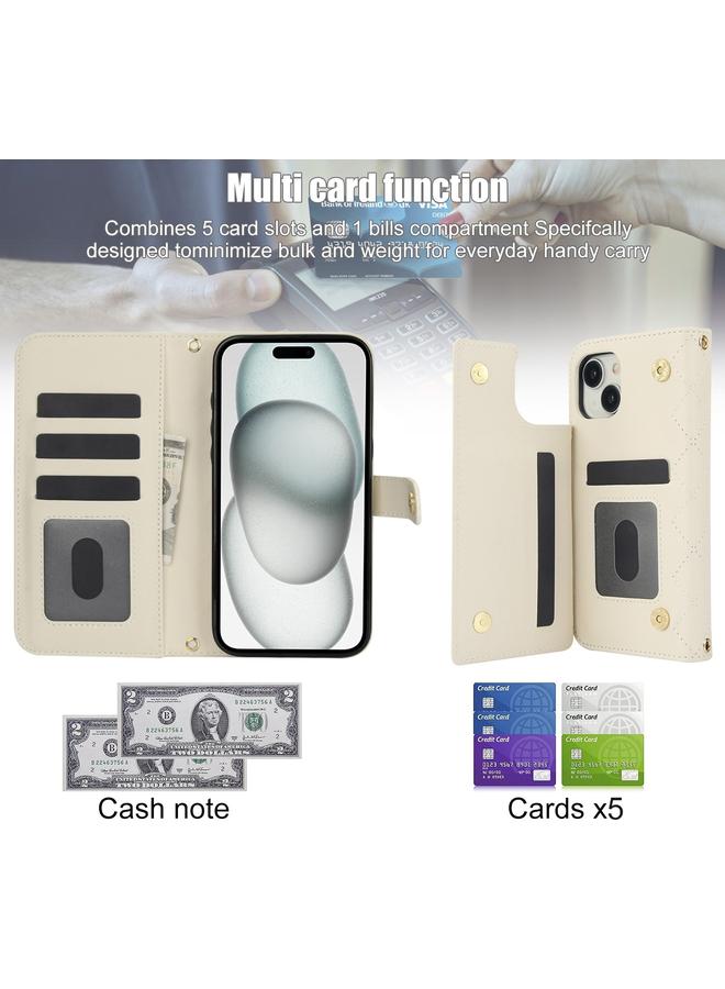 Zaboon Case For iPhone 13 mini Crossbody Multifunction Rhombic Leather Phone Case - Image 4