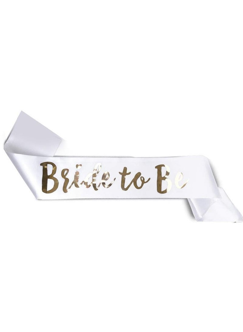 VITION Bride To Be Sash Party Wedding Decorations Party Favors Accessories White/Gold - Image 2