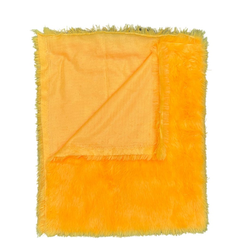 frilt 1/2 Meter Super Soft Fur Fabric for Photoshoot, Soft Toys, Costume, Decoration and Dress Making (Breadth 38 Inch and Length 32 Inch) (Yellow) - Image 2