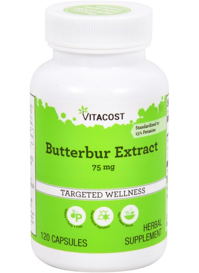 Vitacost Brand - Vitacost Butterbur Extract Standardized 75 Mg 120 Capsules - Image 1