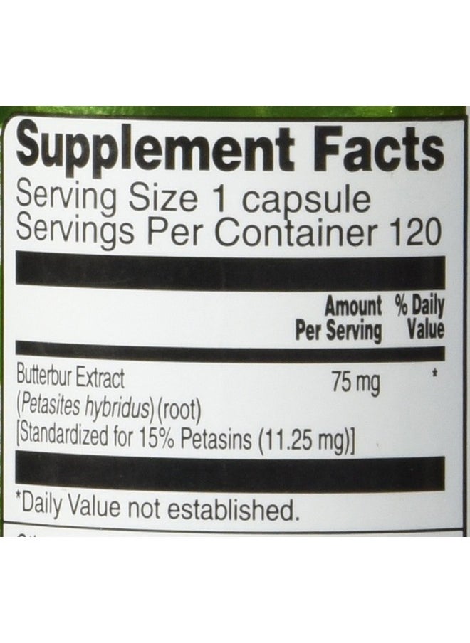 Vitacost Brand - Vitacost Butterbur Extract Standardized 75 Mg 120 Capsules - Image 1